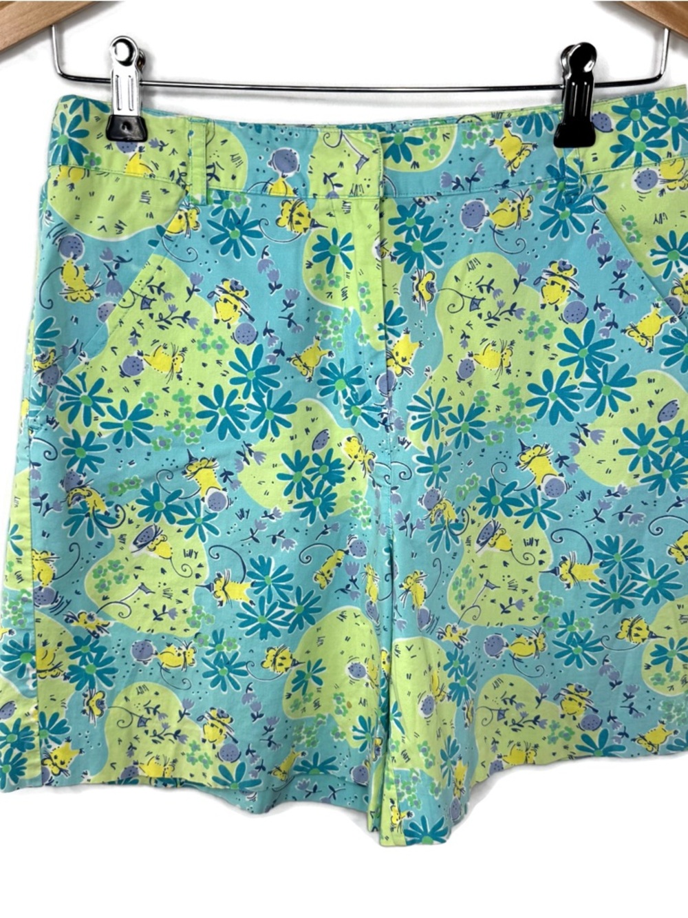 Vintage Lilly Pulitzer Teal, Aqua & Lime Floral Shorts Mice and Daileyโs size 6